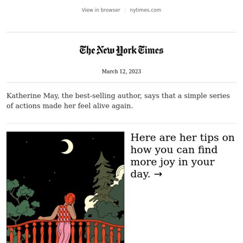 how to feel alive again nyt.
